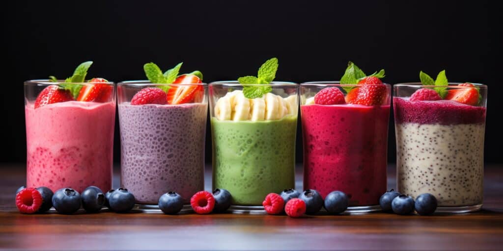 Smoothies dengan chia seed yang segar dan sehat