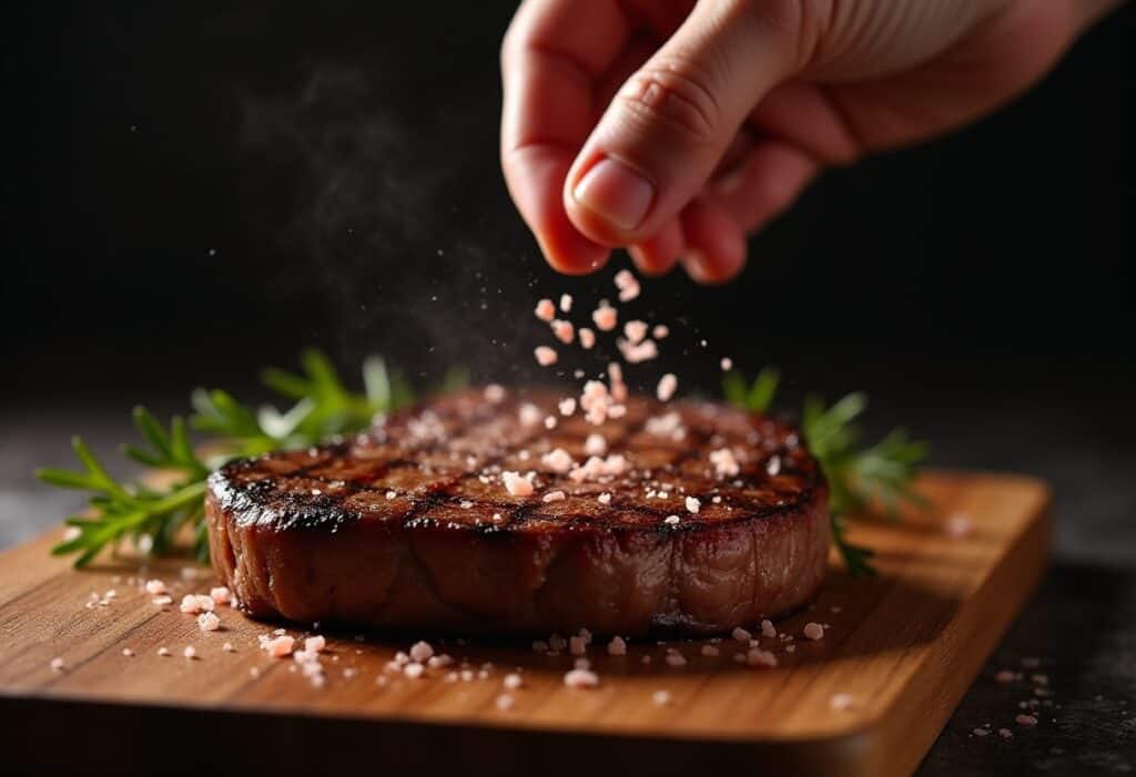 Garam himalaya menambah rasa asin lembut pada steak