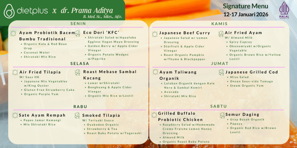 Menu Dietplus X Dr. Prama 12-17 Jan