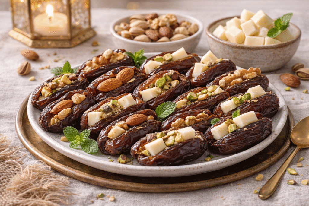 Kurma isi kacang atau keju untuk camilan saat lebaran