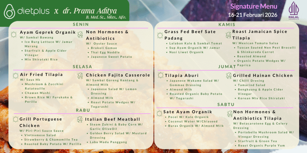 Menu Dietplus X Dr. Prama 16-21 Feb