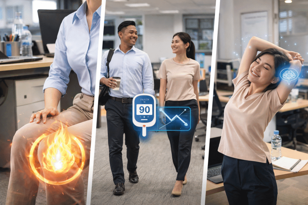 Beberapa manfaat movement snacks metabolisme aktif, gula darah stabil, dan lebih fokus