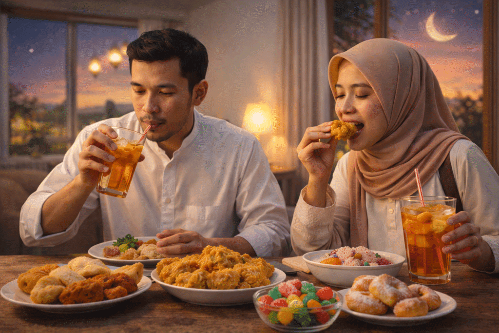 Berbuka dengan makanan tinggi gula dan gorengan bisa mengurangi manfaat puasa