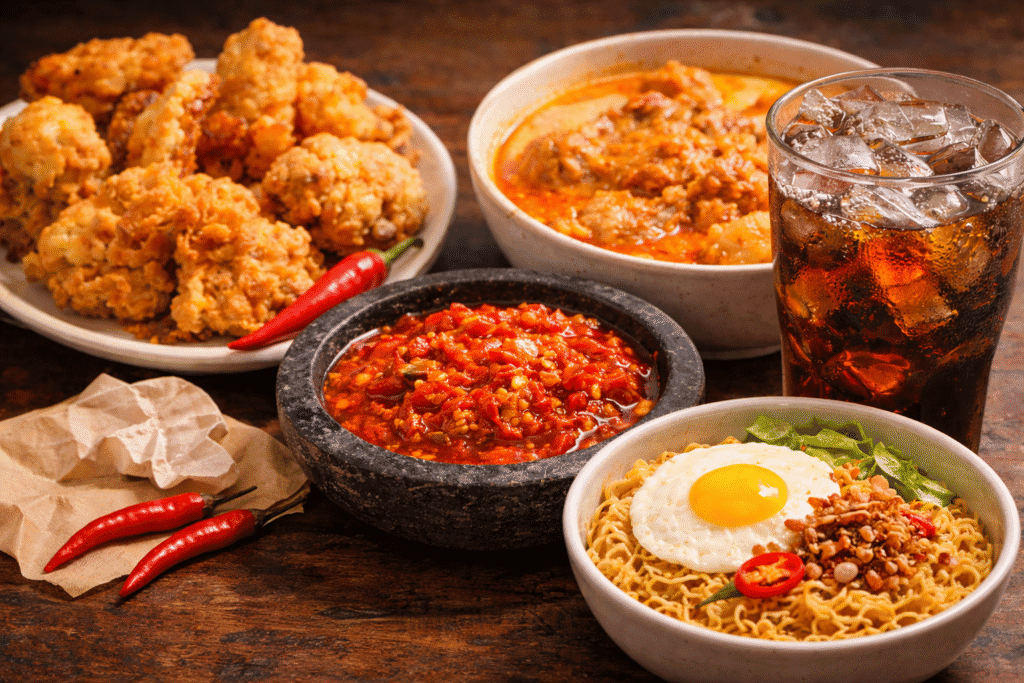 Makanan berlemak, gorengan, dan olahan yang memberatkan kerja lambung