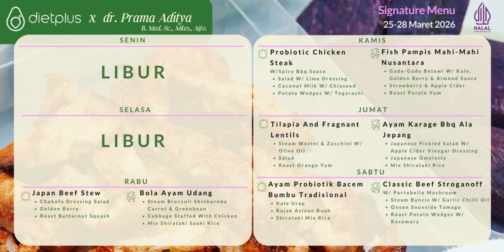 Menu Dietplus X Dr. Prama 25-28 Mar