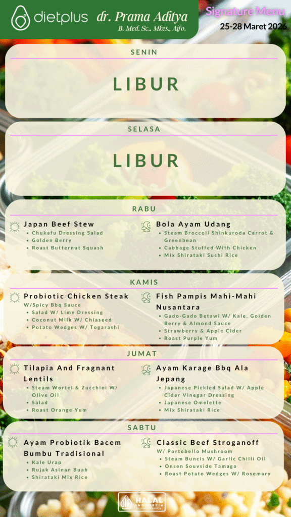 Menu Mobile Dietplus X Dr. Prama 25-28 Maret 2026