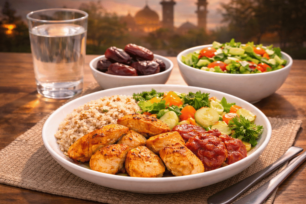 Sahur dan berbuka dengan makanan bergizi seimbang