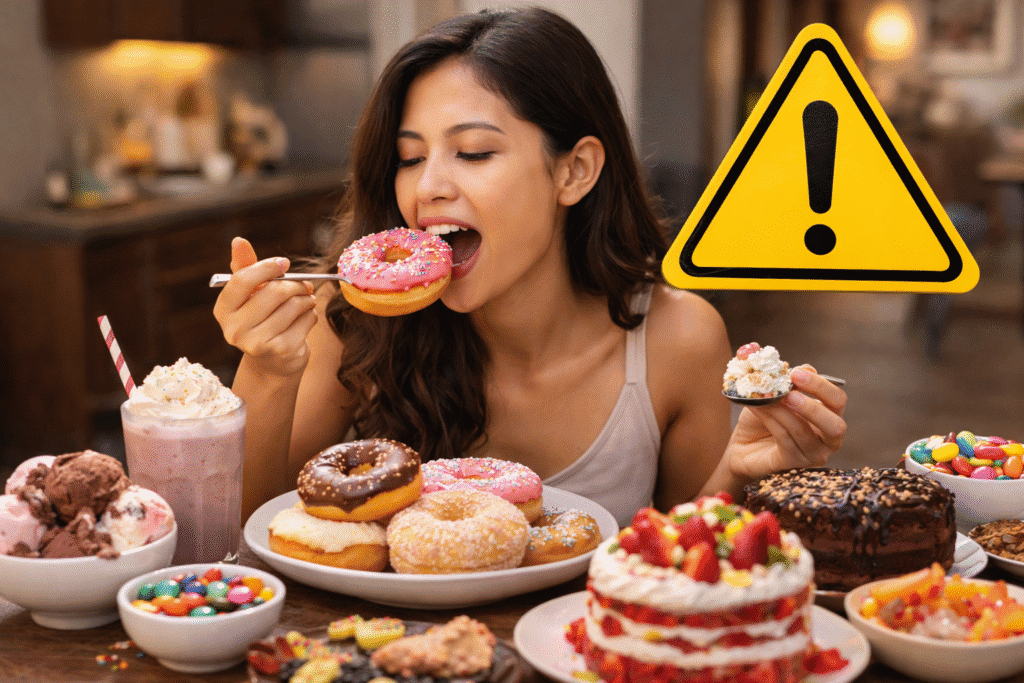 Makan makanan favorit berlebihan