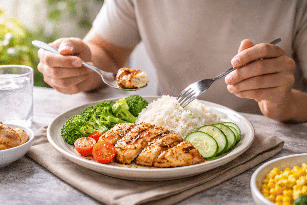 Tetap boleh makan nasi hangat dalam jumlah terukur dengan sayuran dan protein