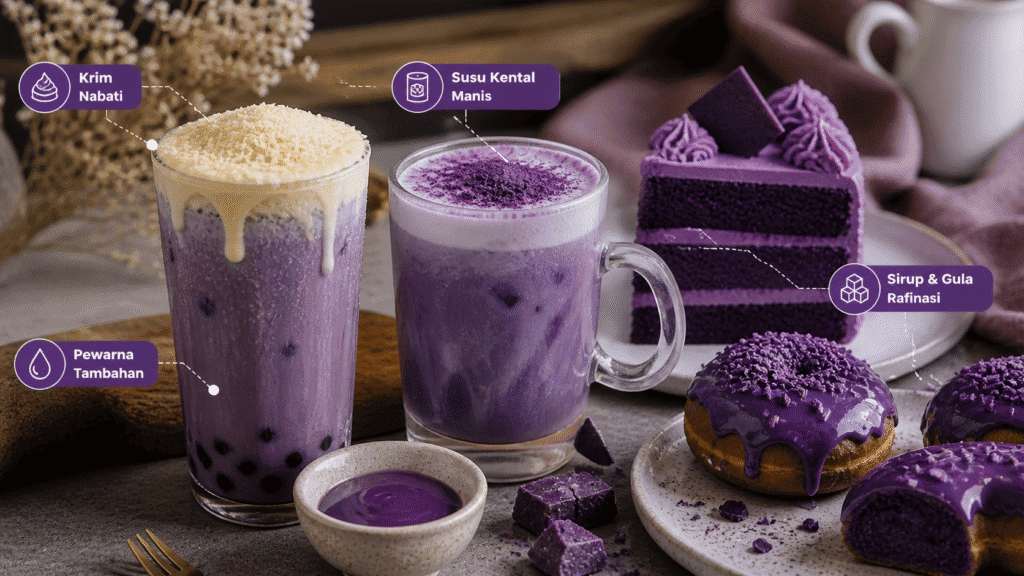 Jebakan gula tambahan dibalik minuman dan dessert ube viral