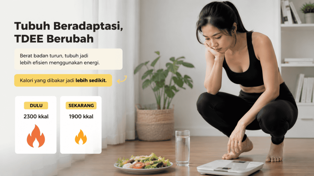 Kalori harian berubah karena tubuh beradaptasi dengan berat badan baru