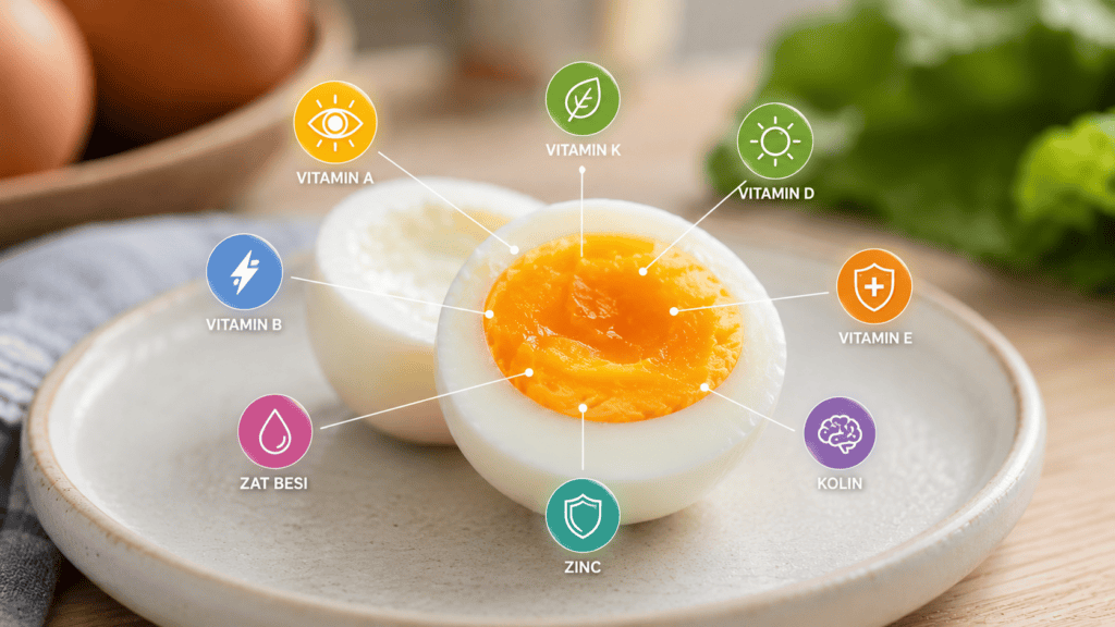 Kuning telur dengan berbagai nutrisi penting untuk tubuh
