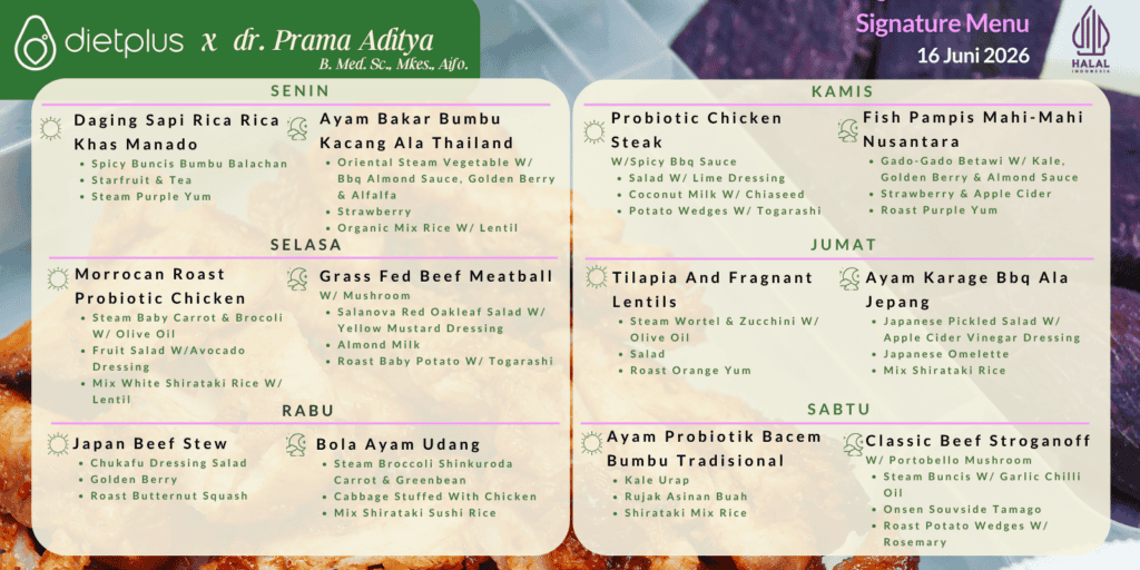 Menu Dietplus X Dr. Prama 1-6 Juni 2026