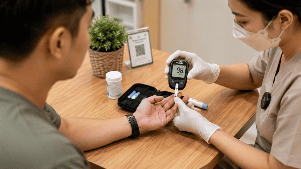 Cek gula darah puasa dengan glukometer