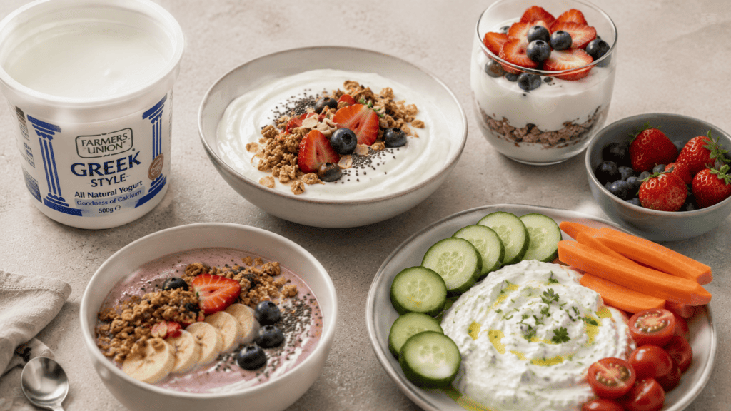 Greek yogurt plain sebagai camilan sehat tinggi protein