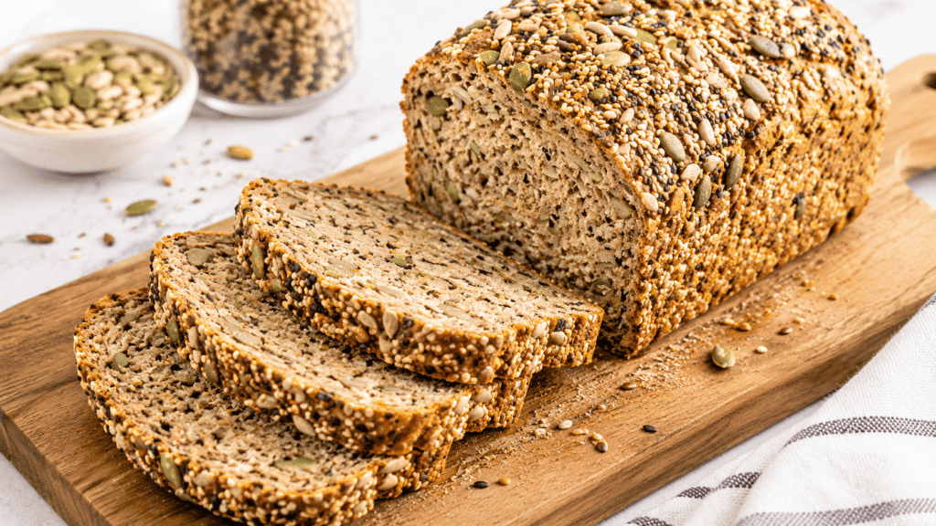 Roti multigrain dengan beragam biji-bijian sebagai sumber serat