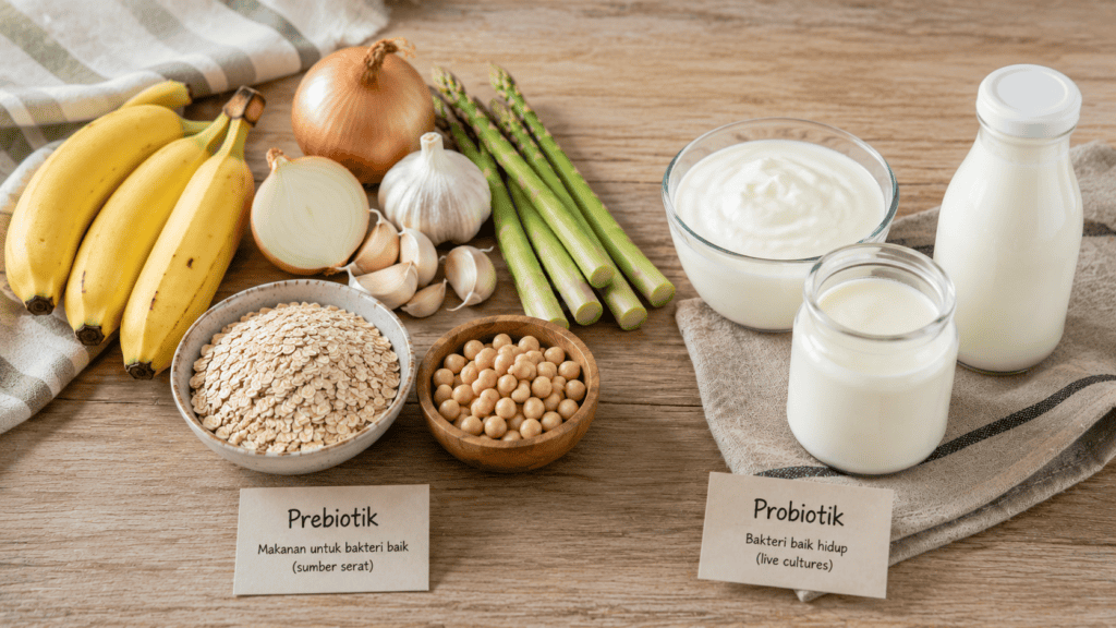 Contoh prebiotik dan probiotik
