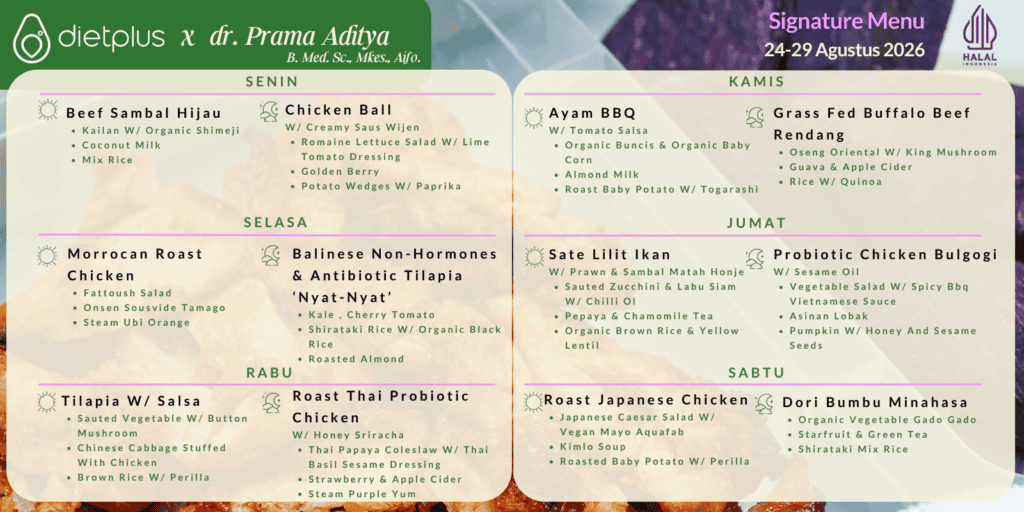 Menu Desktop Dietplus X Dr. Prama 24-29 Agustus 2026